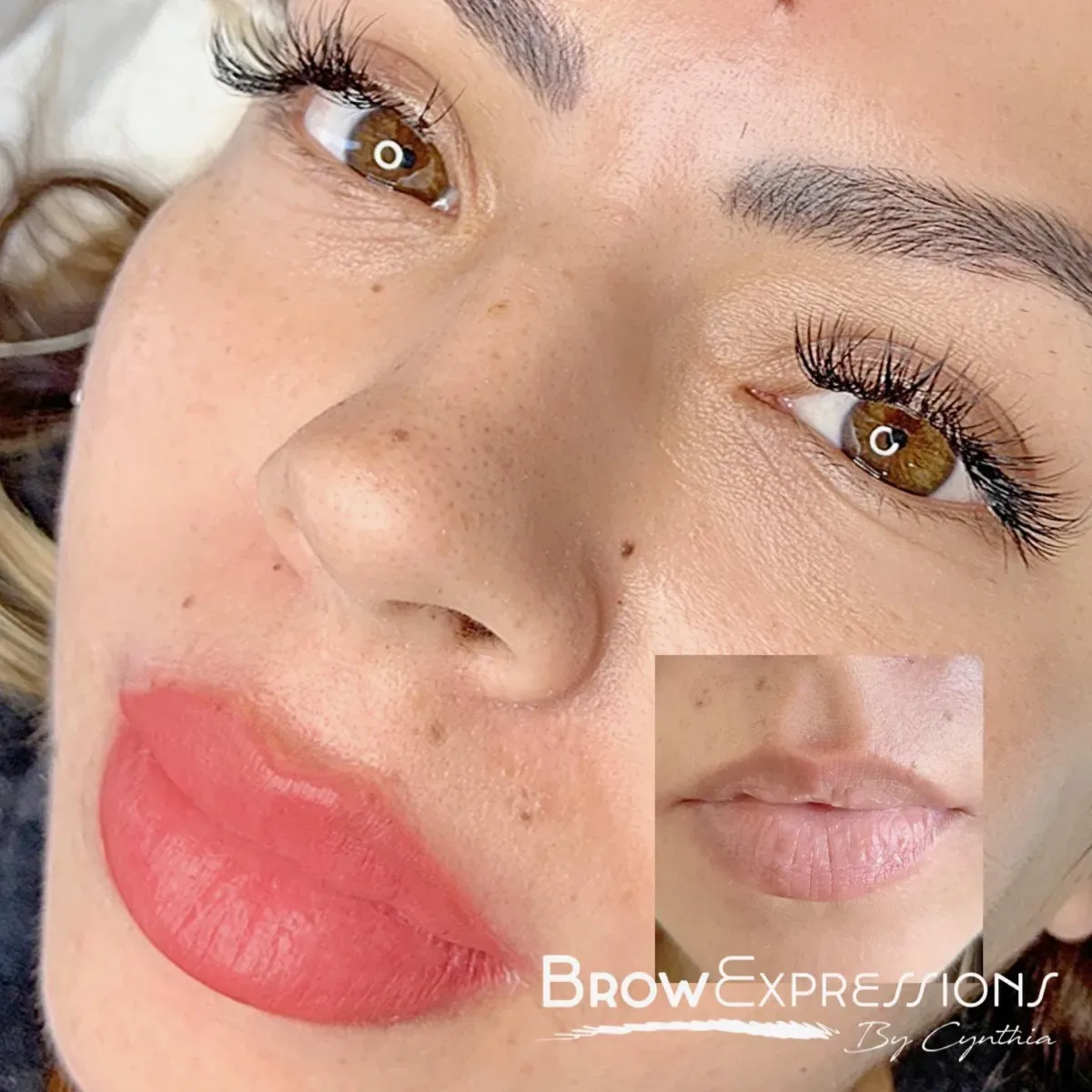 Natural lip blush result in Prescott, AZ — soft permanent rosy tint